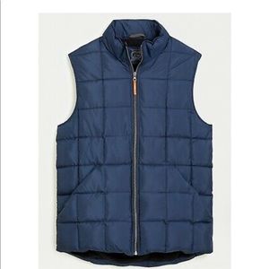 NWT J.Crew Boxed Quilted PrimaLoft Vest Blue Small